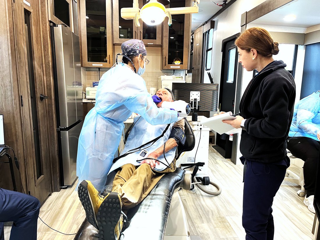 Dental treatment in progress on the Vera unit