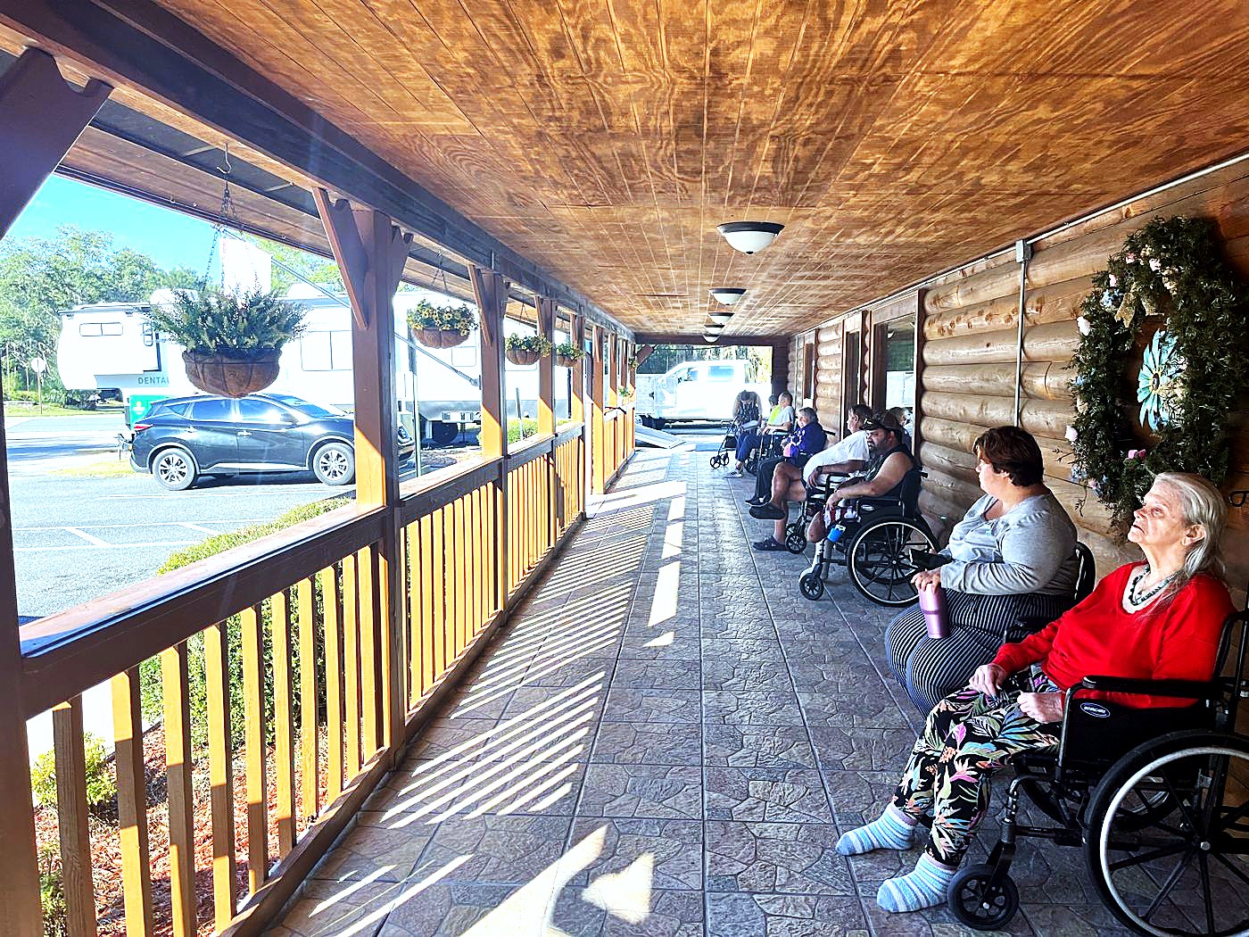 Vera Community Operations — senior community residents on the porch, daily life inside the community